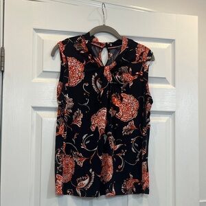 Tommy Hilfiger Black and Red Floral Blouse